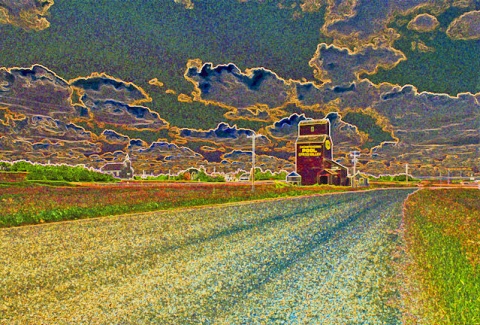 Color photo computer manipulated , "Cloudy Day" Saskatchewan