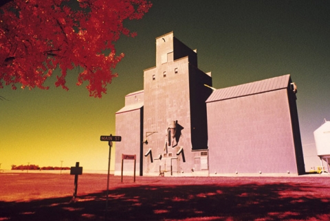 Grain elevator at Upham, North Dakota, "In Infrared Light"