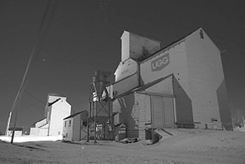 UGG wooden grain elevators at Morrin, Alberta