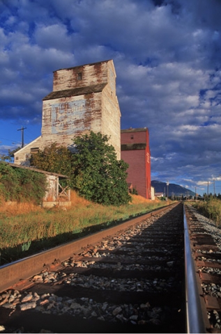 Photograph of wooden elevators at Creston, BC