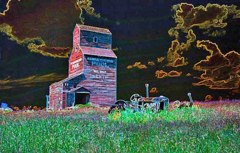 Computer manipulated image of Bents, Saskatchewan.