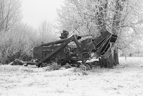 Photograph of Thresher, Frosty morning in Alberta