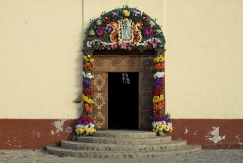 Main entrance to local church, El Triunfo