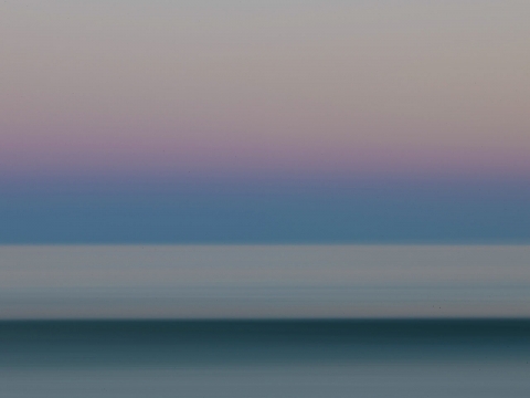 Looking east at sunset over Sea of Cortez, long exposure.