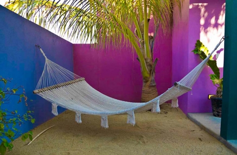 Hammock in courtyard