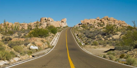 Road through the Valley of the Boulders, Baja, Mexico