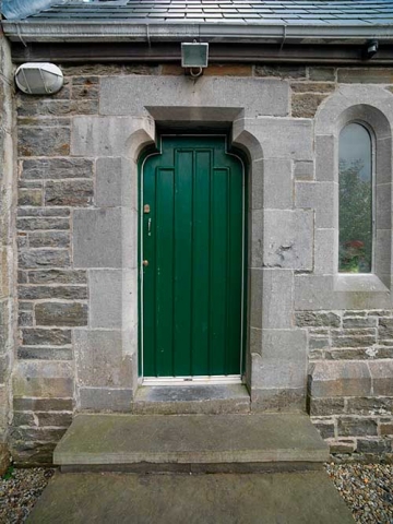 Photo of door at Killaloe Apostolic Church, Kilrush, Ennis, County Clare, Republic of Ireland.