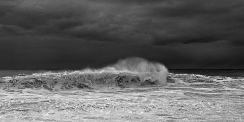 Ocean waves, stormy seascapes, sandy beaches, blues and greens , foam and wave spray,  rolling waves, see through waves, black storm clouds, hurricane Baja waves, Mexican seascapes.