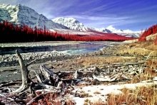 "The Rockies in Infrared Light" photographed using Infrared Film