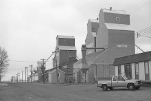 Wooden Grain Elevators at Nanton, Alberta