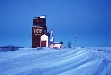 Wooden grain elevator at Fairlight, Saskatchewan 