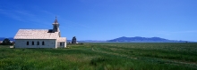 Panoramic photo of wooden elevator at Danvers, Montana