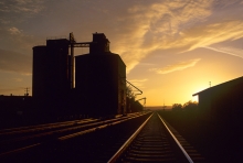 Wooden grain elevators at Sprague, Washington