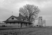 Station and grain elevators at Radville, Saskatchewan