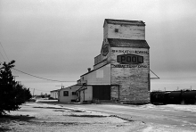 Image of wooden grain elevator at N Battleford, Saskatchewan