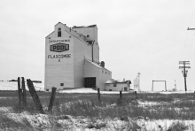 Wooden elevator at Flaxcombe, Saskatchewan