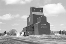 Wooden grain elevator at Stenen, Saskatchewan