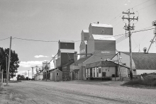 Wooden Grain Elevators at Nanton, Alberta