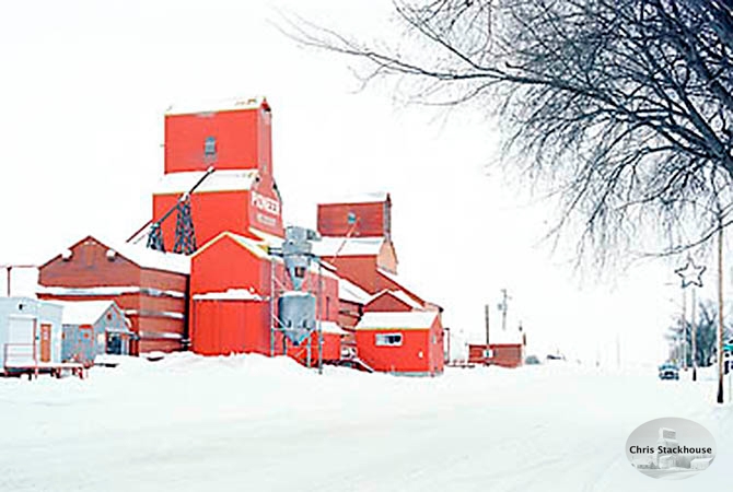Pioneer grain elevators at Neudorf, Saskatchewan