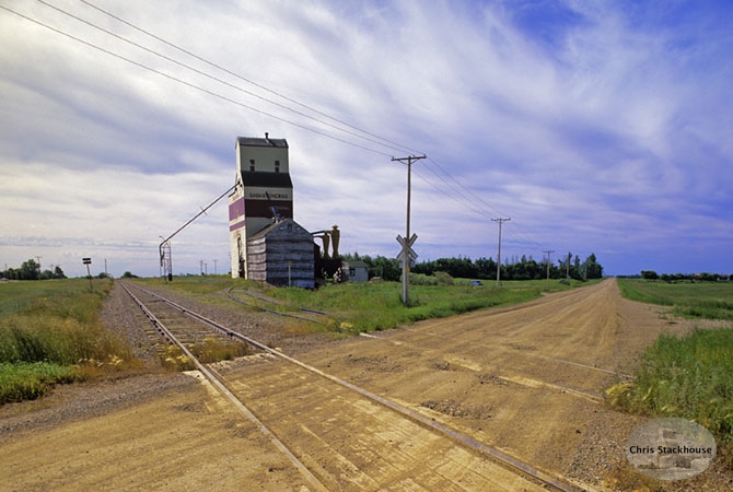 Photograph of wooden elevator at Bladworth, Saskatchewan