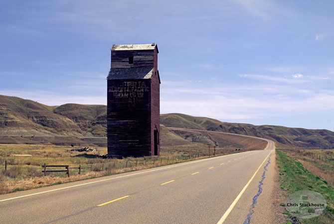 Wooden elevator at Dorothy, Alberta