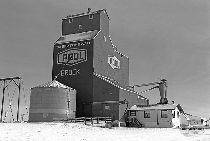 Wooden elevator at Brock, Saskatchewan